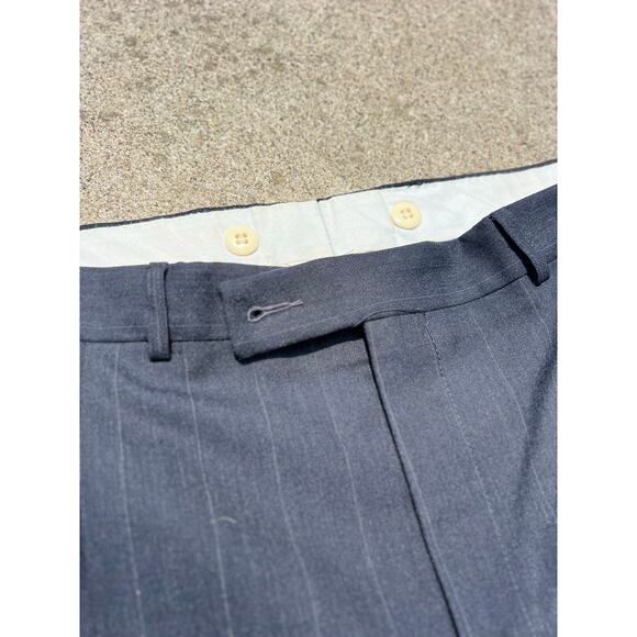 Vtg Coburne Square Suit Men Chest 46 Pinstripe Wool Two Button Jacket Trousers - Picture 10 of 12